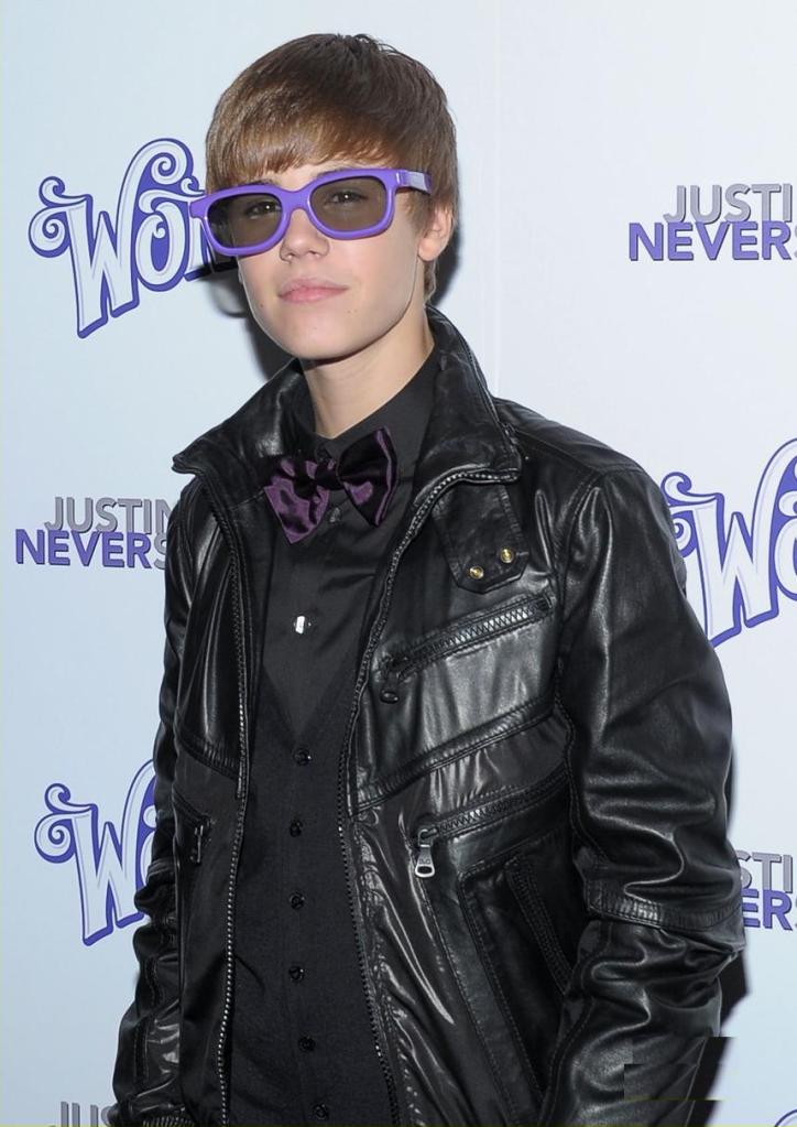 justin bieber leather jacket never say never. Justin Bieber walks on the
